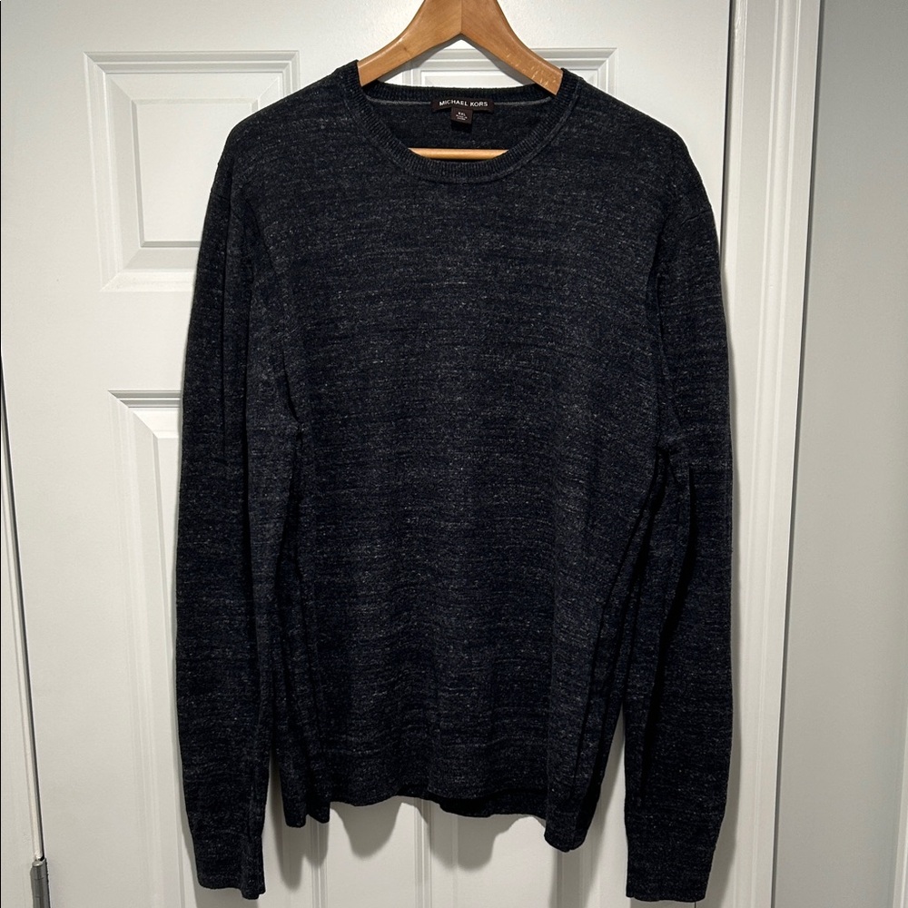 Michael Kors Heathered Dark Gray Crewneck Sweater